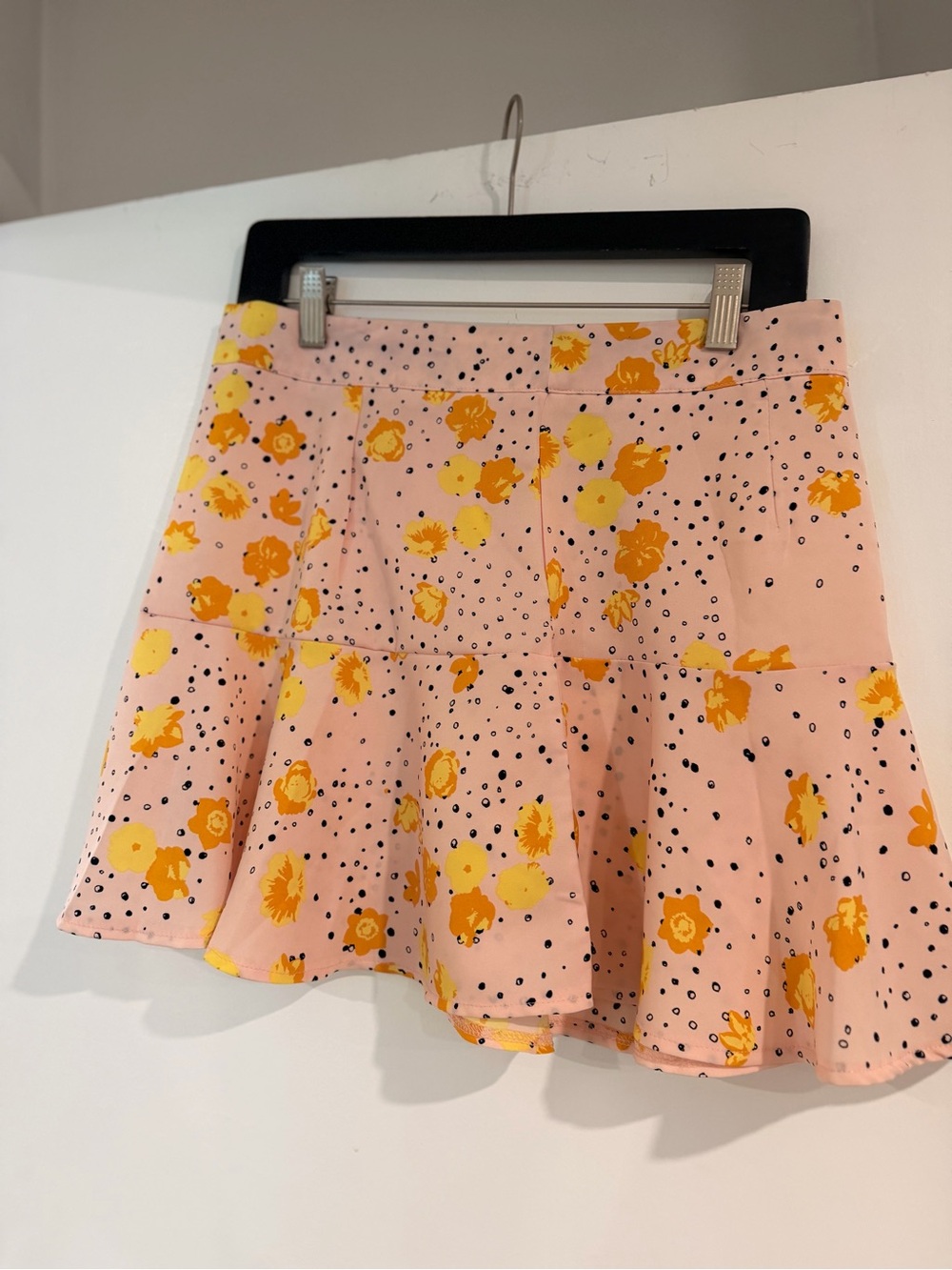 Nasty Gal Pink Floral Circle Skirt with Yellow & Orange Blooms